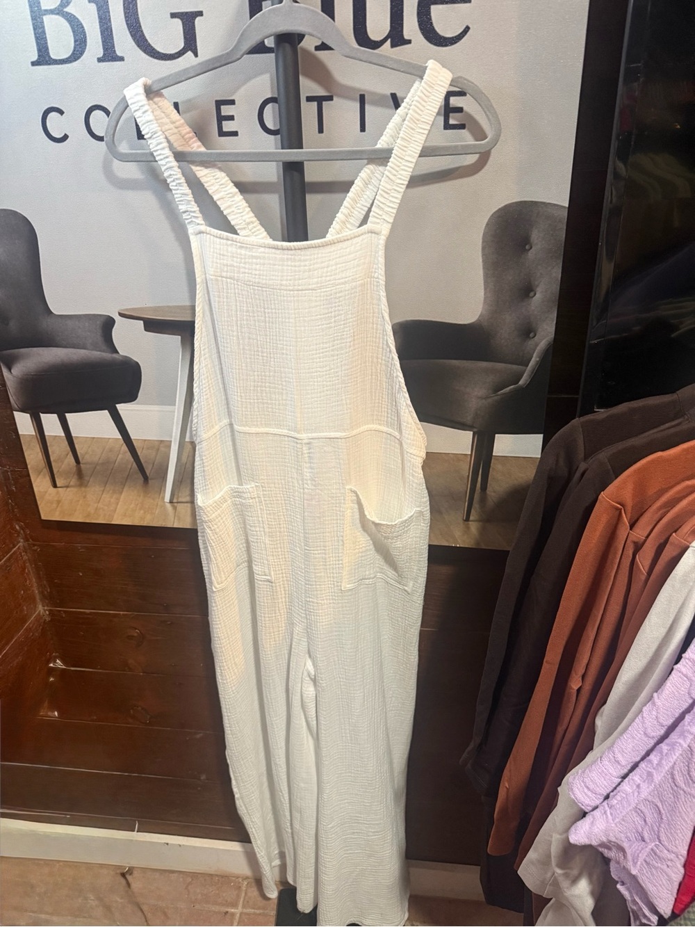 Women's Cream Textured Coverall
